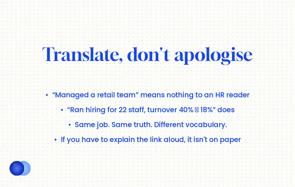 Infographic: Career change resume translation