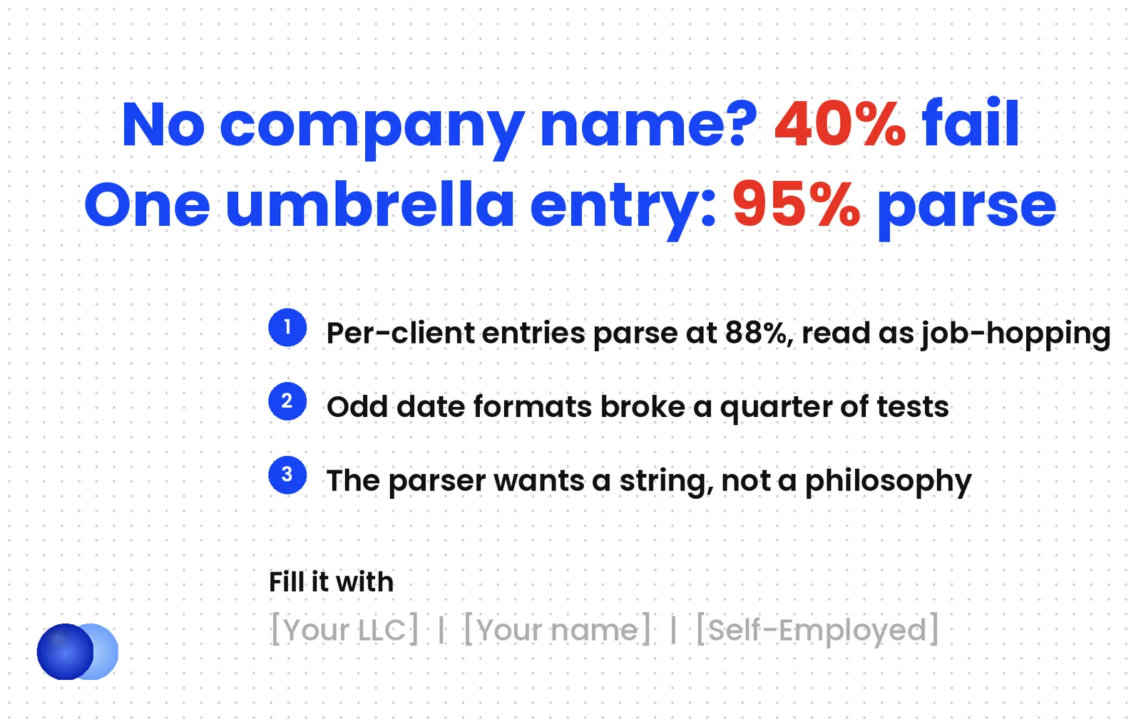 Infographic: Freelance resume company name