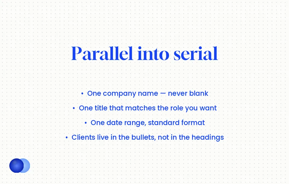 Infographic: Freelance resume umbrella entry