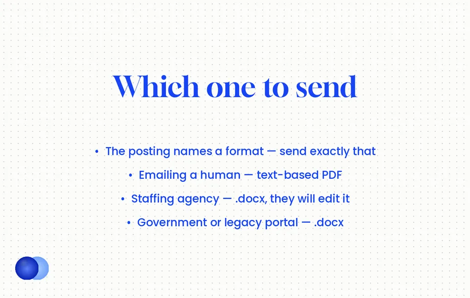 Infographic: Pdf or word resume decision rule