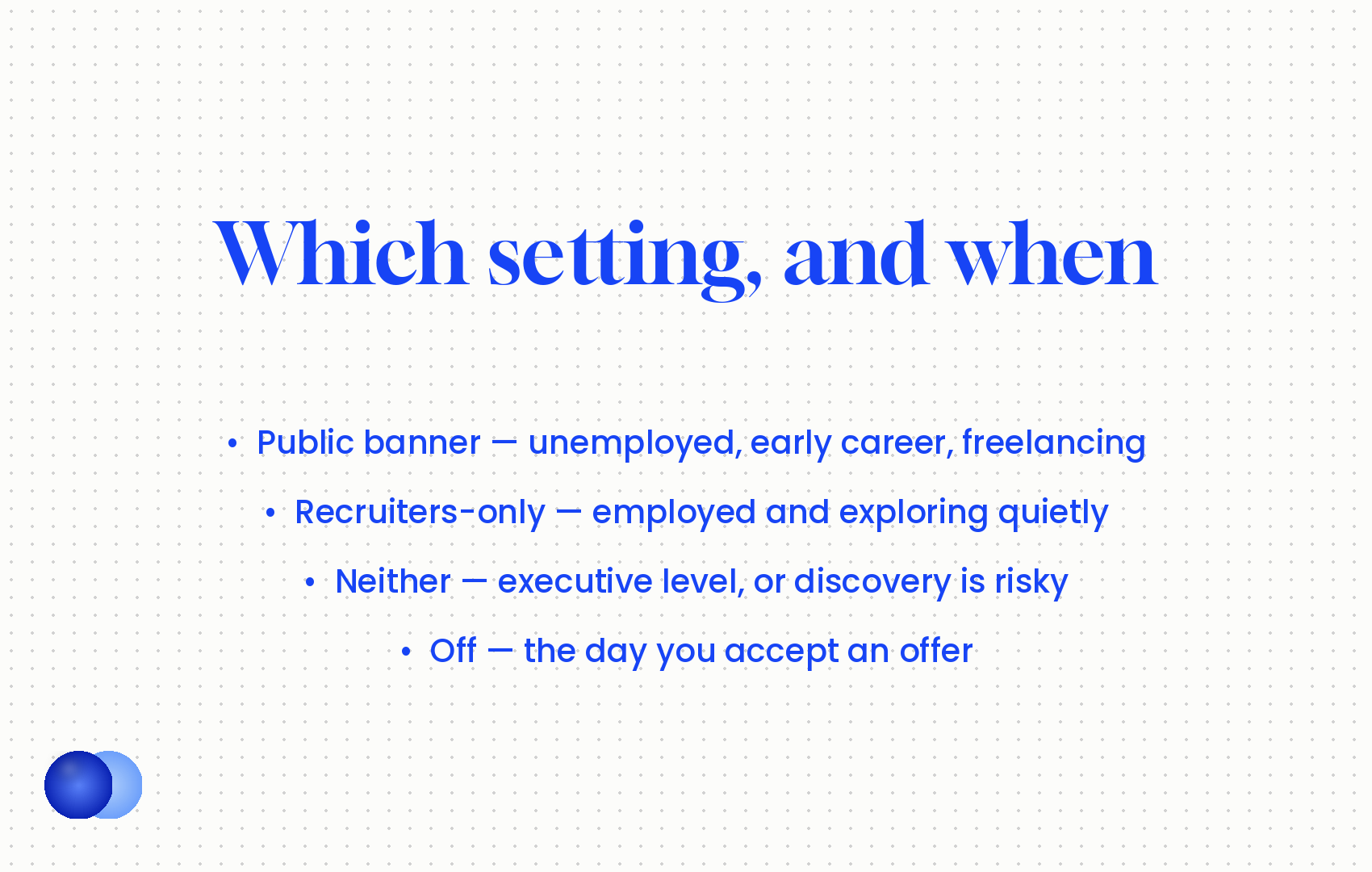 Infographic: Linkedin open to work which setting