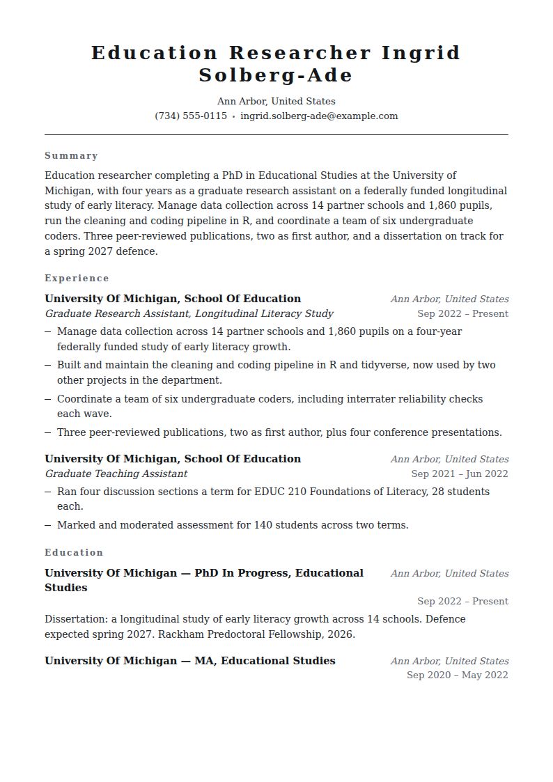 Academic Resume Examples & Templates