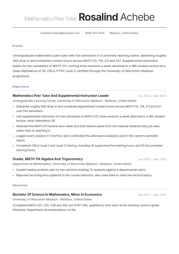 Academic Tutor Resume Examples & Templates