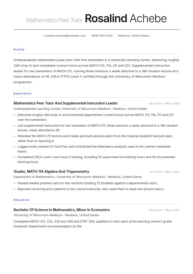 Academic Tutor Resume Examples & Templates