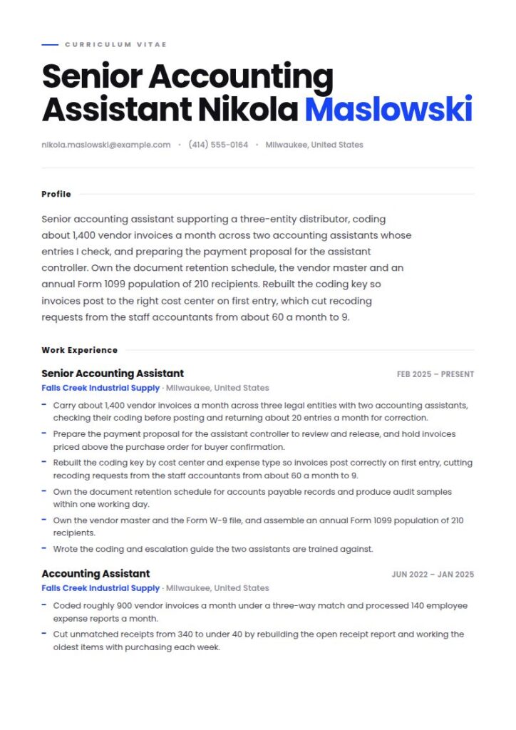 Accounting Assistant Resume Examples & Templates