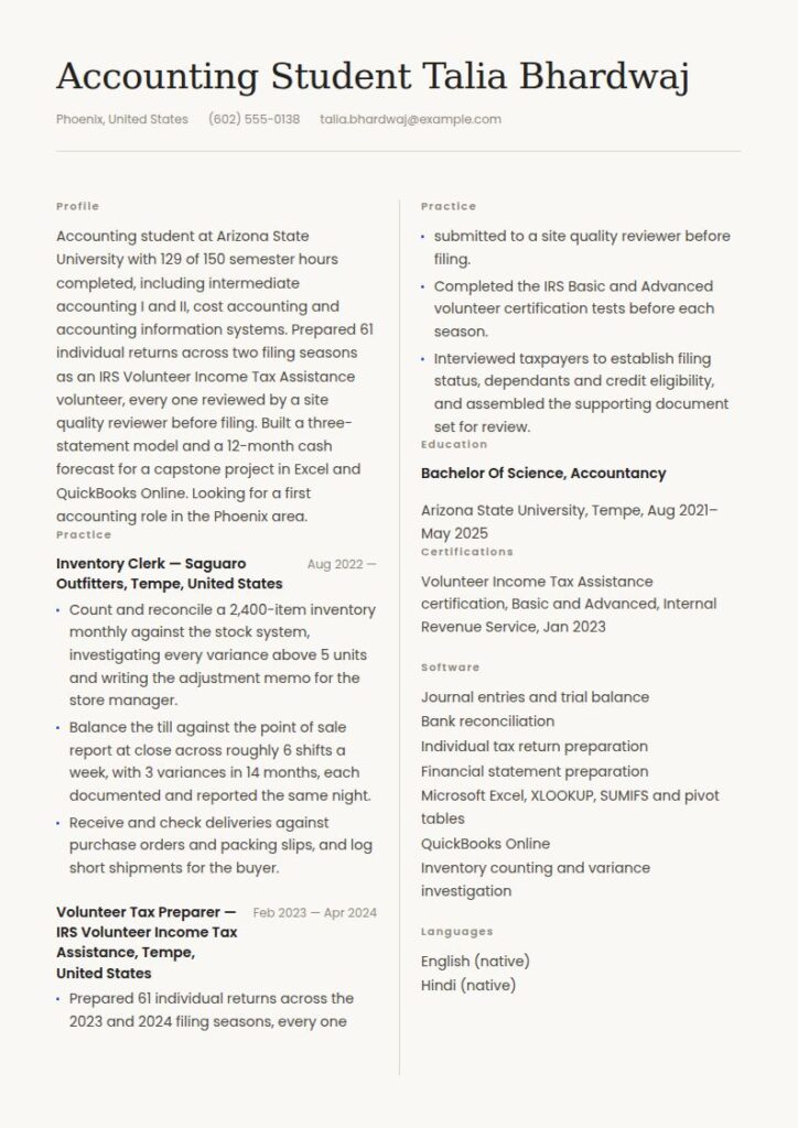 Entry Level Accounting Resume Examples & Templates