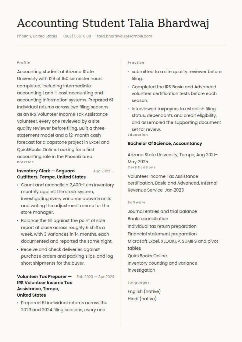 Entry Level Accounting Resume Examples & Templates