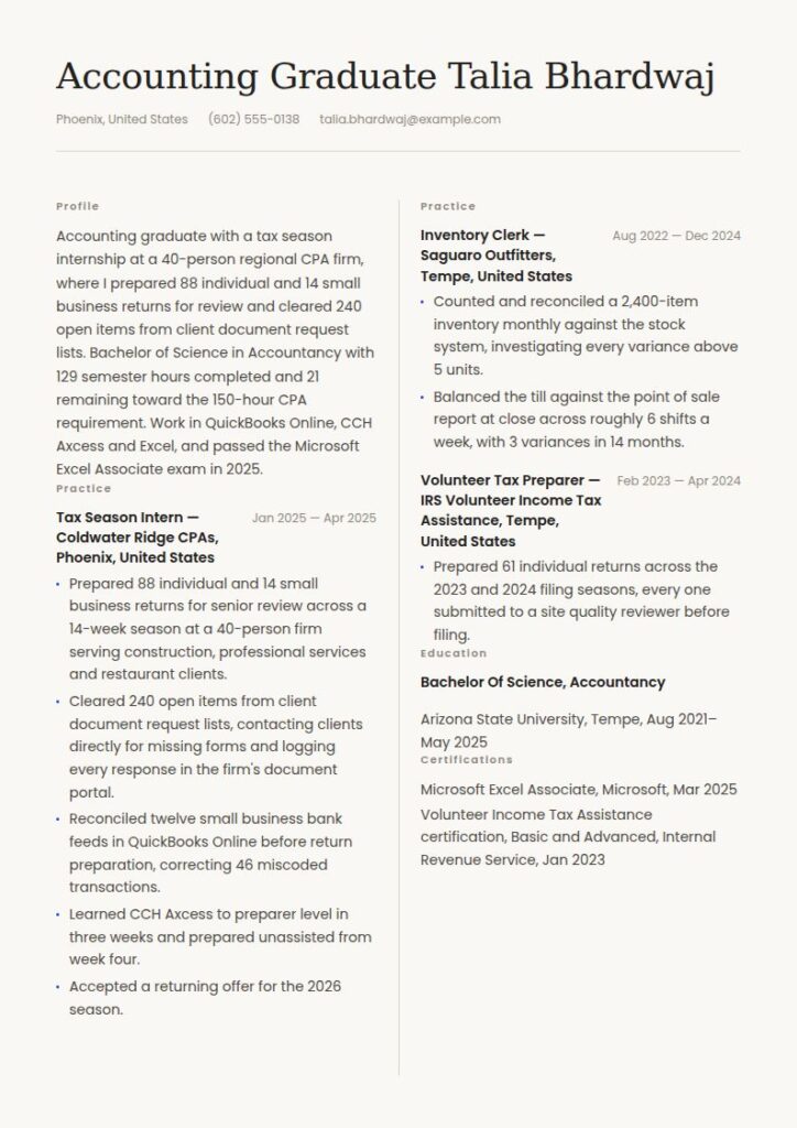 Entry Level Accounting Resume Examples & Templates