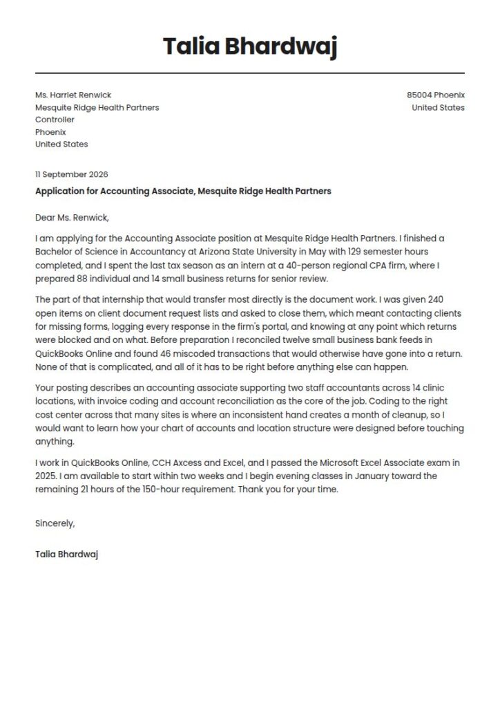 Entry Level Accounting Cover Letter Examples & Templates