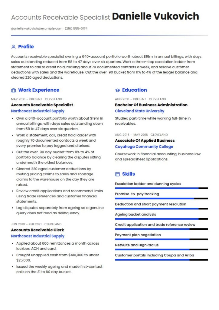 Accounts Receivable Resume Examples & Templates