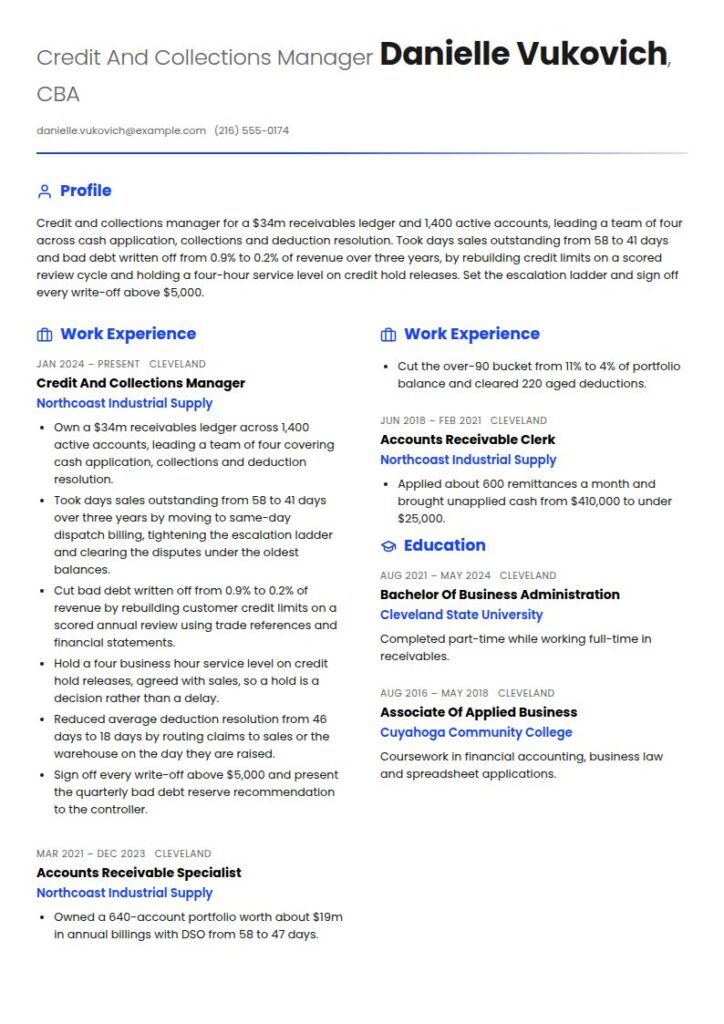 Accounts Receivable Resume Examples & Templates