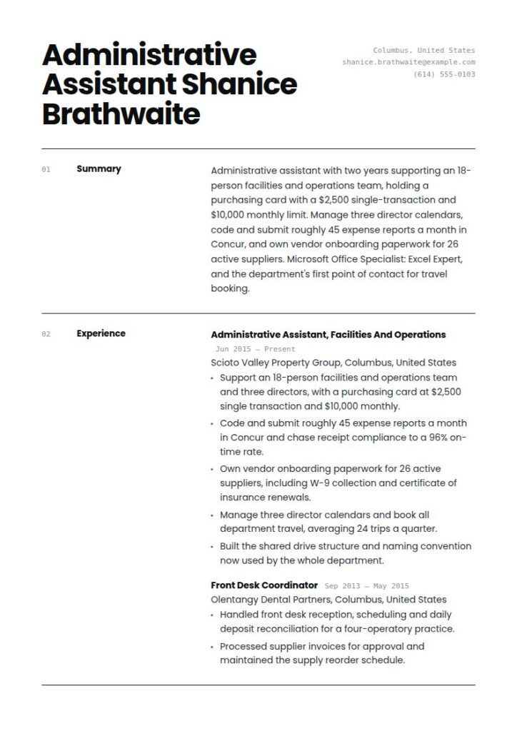 Administrative Assistant Resume Examples & Templates