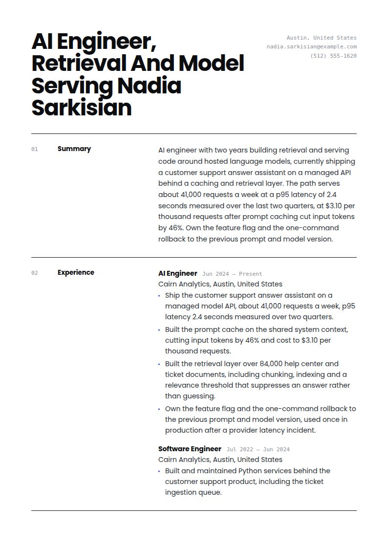 AI Engineer Resume Examples & Templates