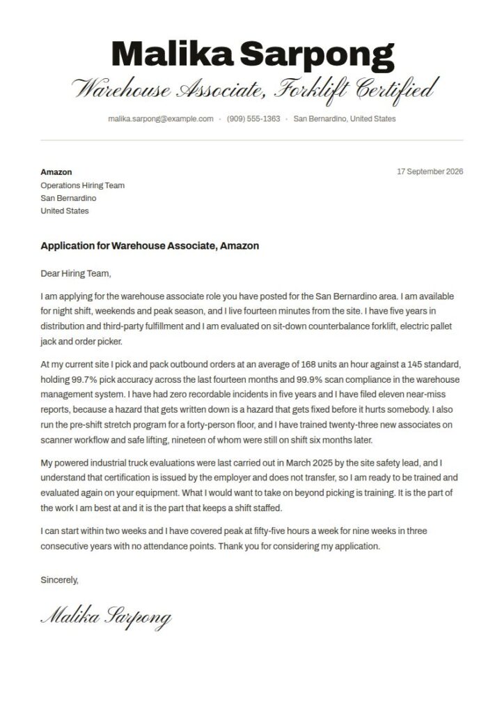 Amazon Cover Letter Examples & Templates