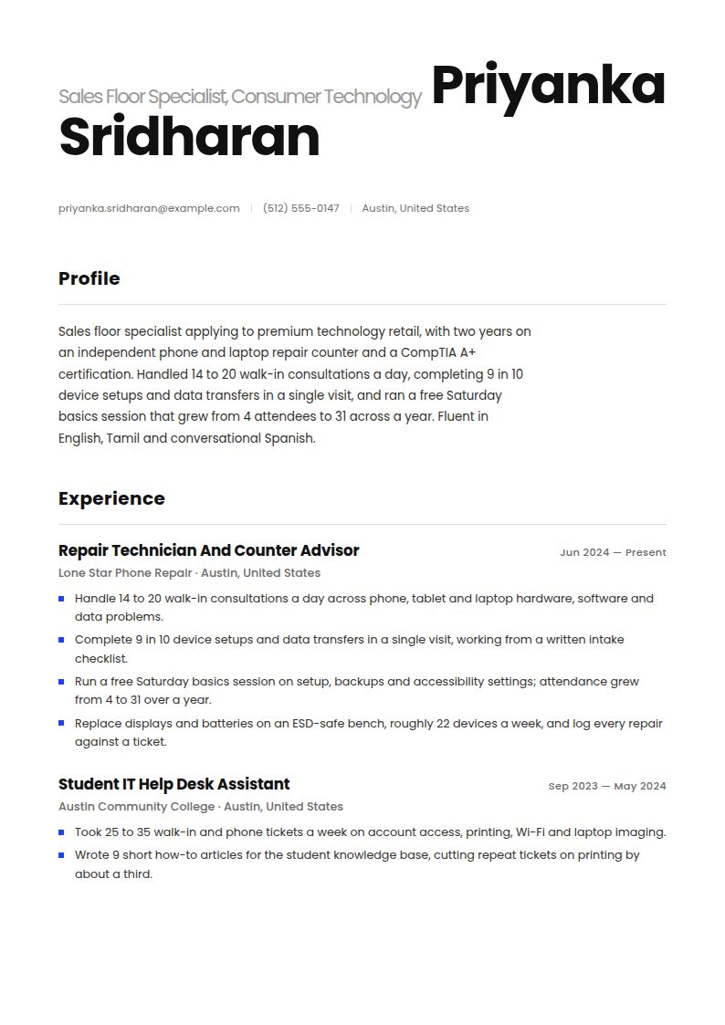 Apple Resume Examples & Templates