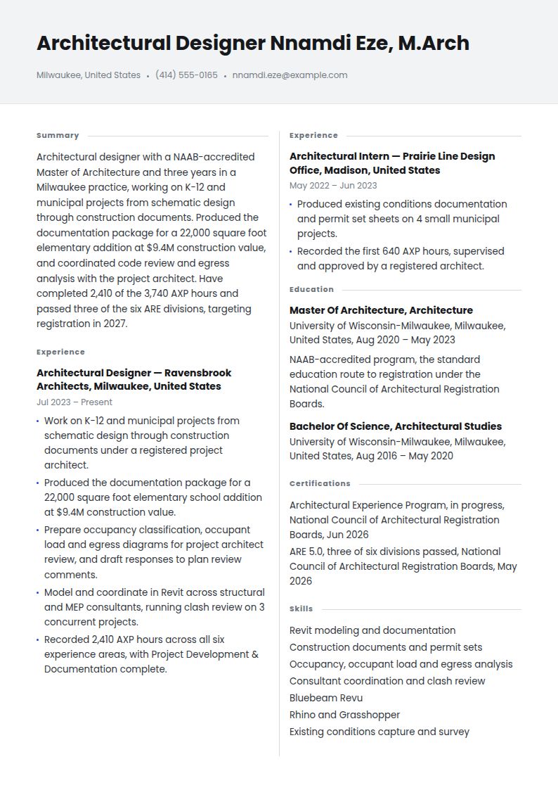Architect Resume Examples & Templates