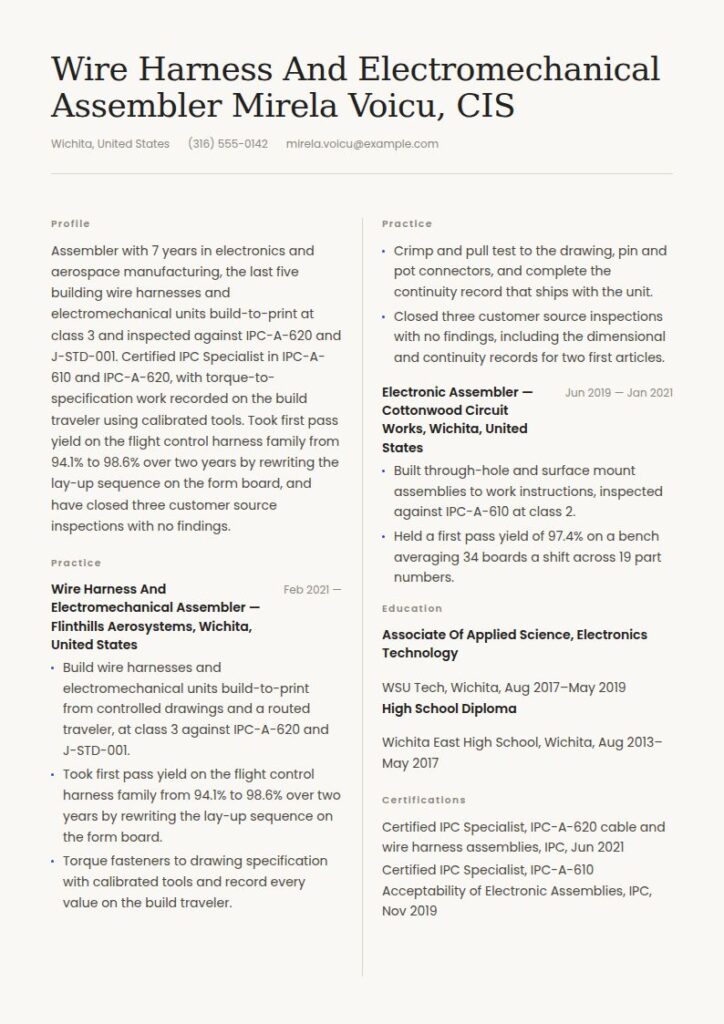 Assembler Resume Examples & Templates