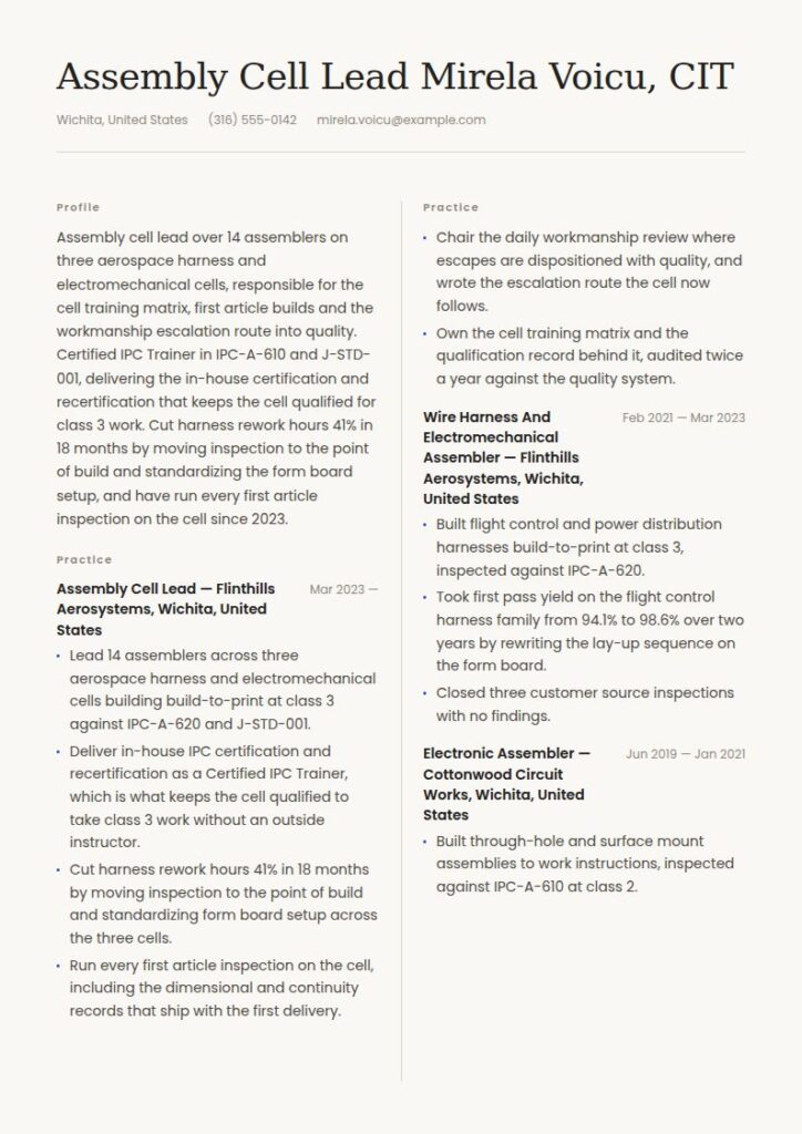 Assembler Resume Examples & Templates