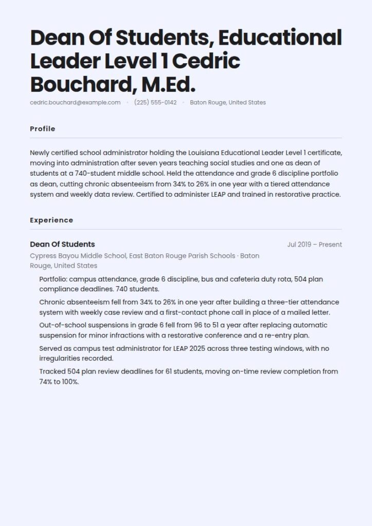Assistant Principal Resume Examples & Templates