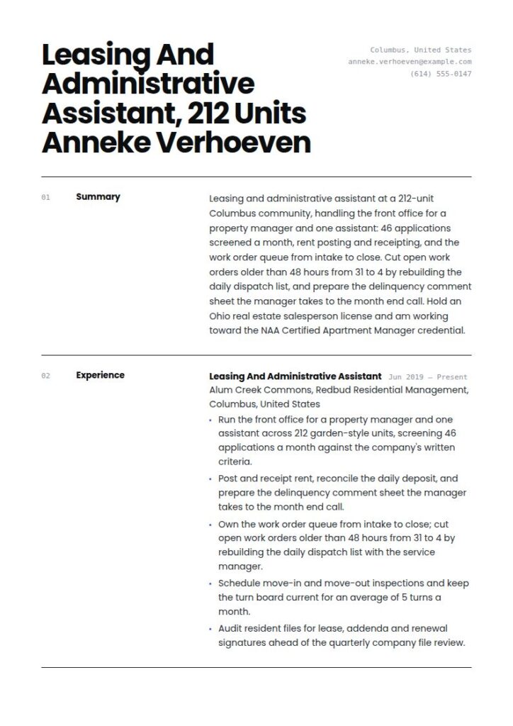 Assistant Property Manager Resume Examples & Templates
