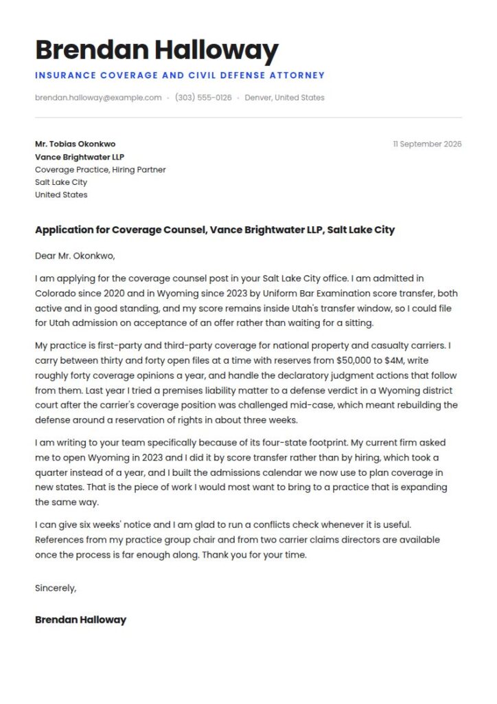 Attorney Cover Letter Examples & Templates