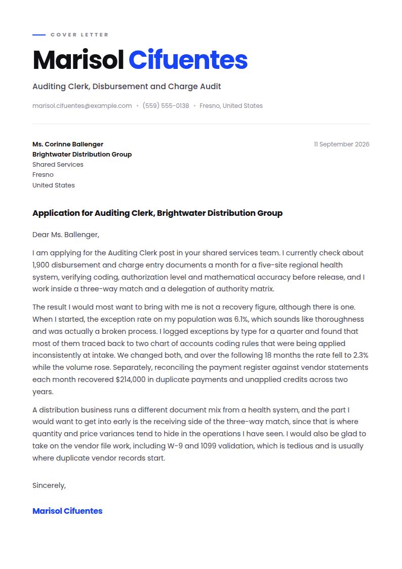 Auditing Clerk