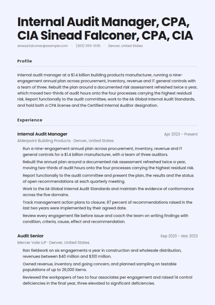 Auditor Resume Examples & Templates