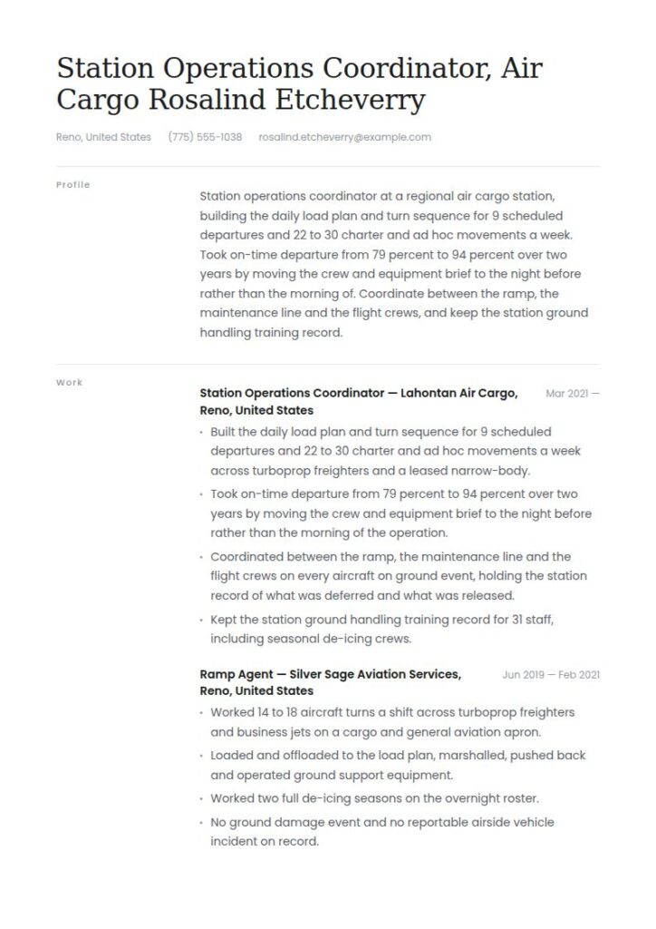 Aviation Resume Examples & Templates