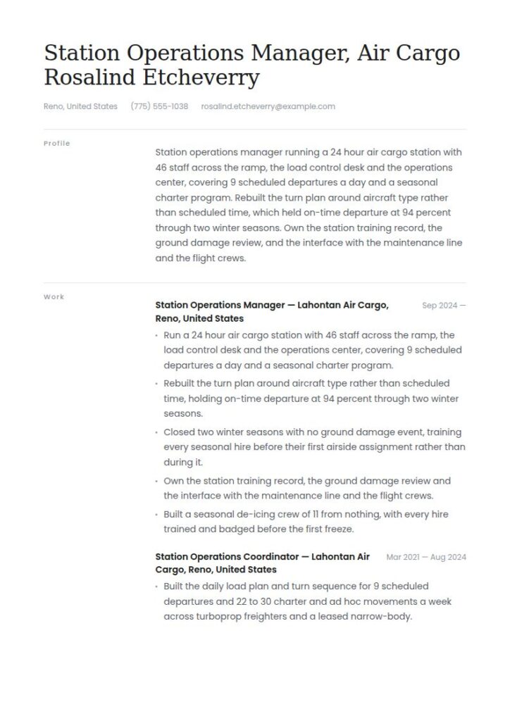 Aviation Resume Examples & Templates