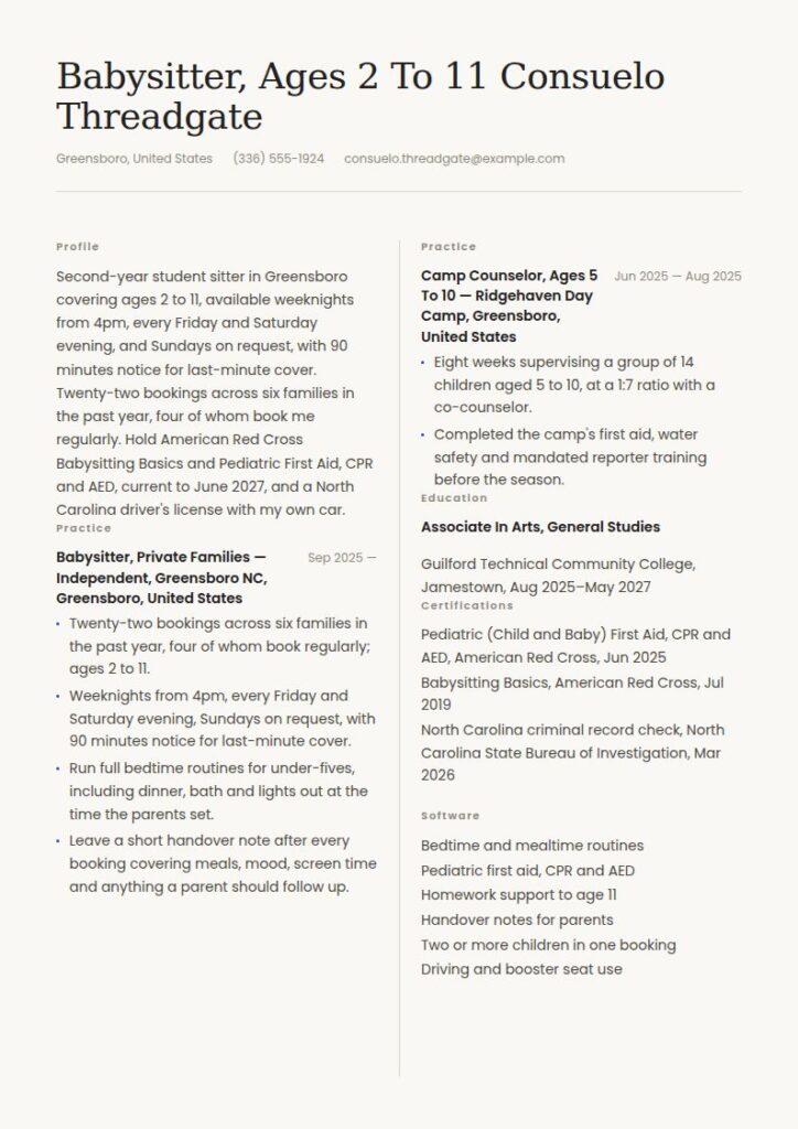 Babysitter Resume Examples & Templates