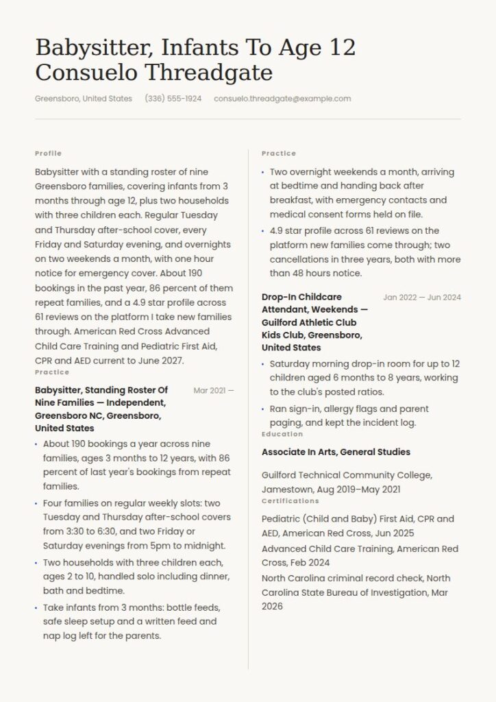 Babysitter Resume Examples & Templates