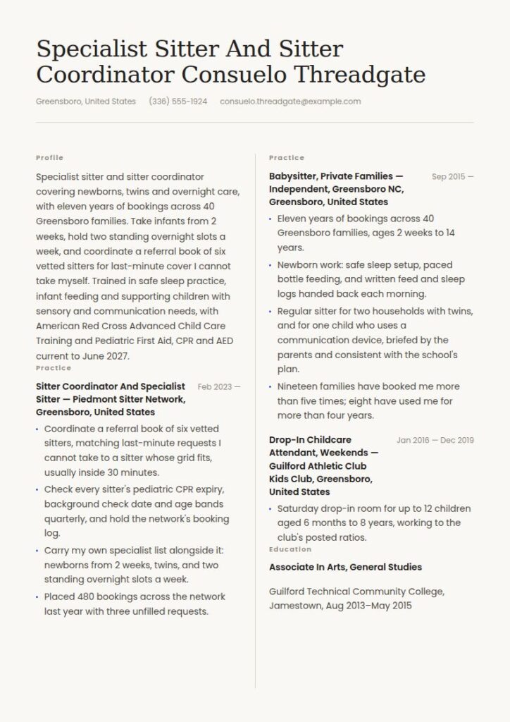 Babysitter Resume Examples & Templates