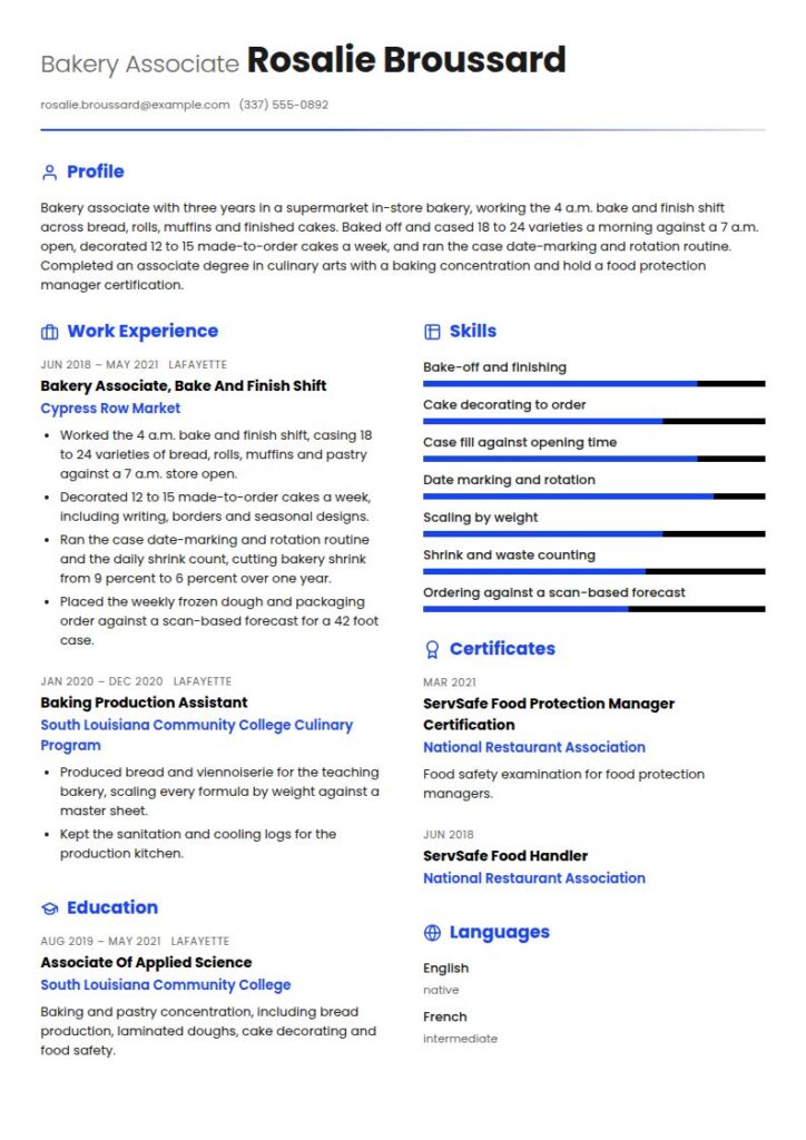 Baker Resume Examples & Templates