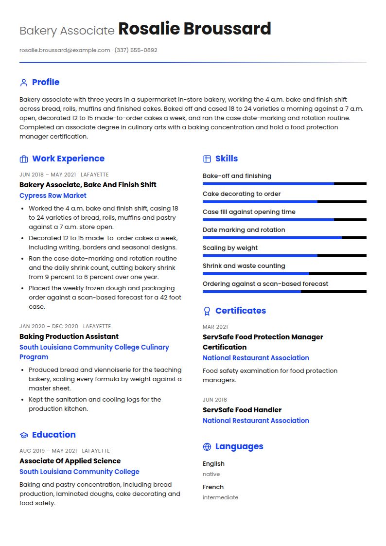 Baker Resume Examples & Templates