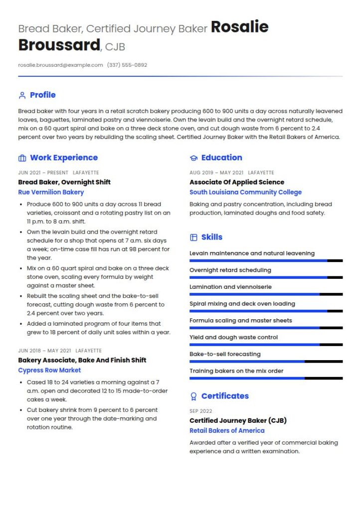 Baker Resume Examples & Templates