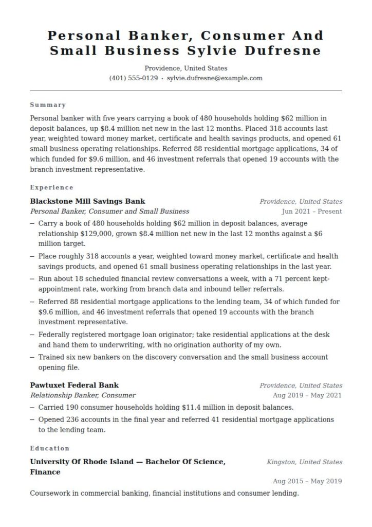 Banker Resume Examples & Templates