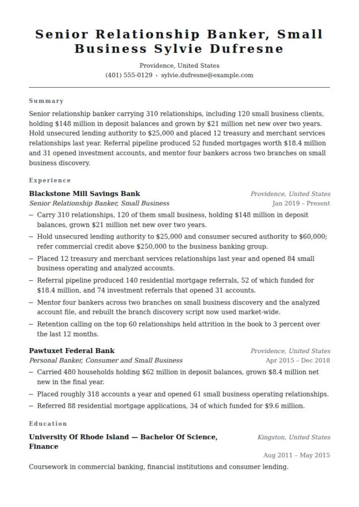 Banker Resume Examples & Templates