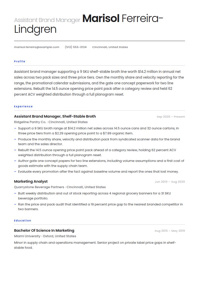 Brand Manager Resume Examples & Templates
