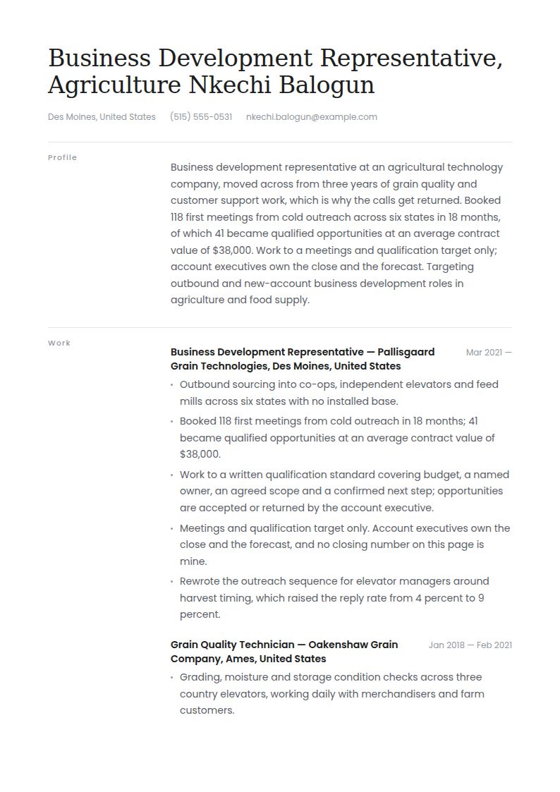 Business Development Resume Examples & Templates