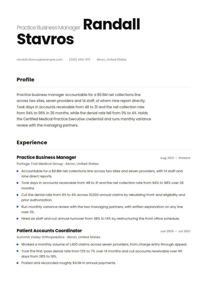 Business Manager Resume Examples & Templates