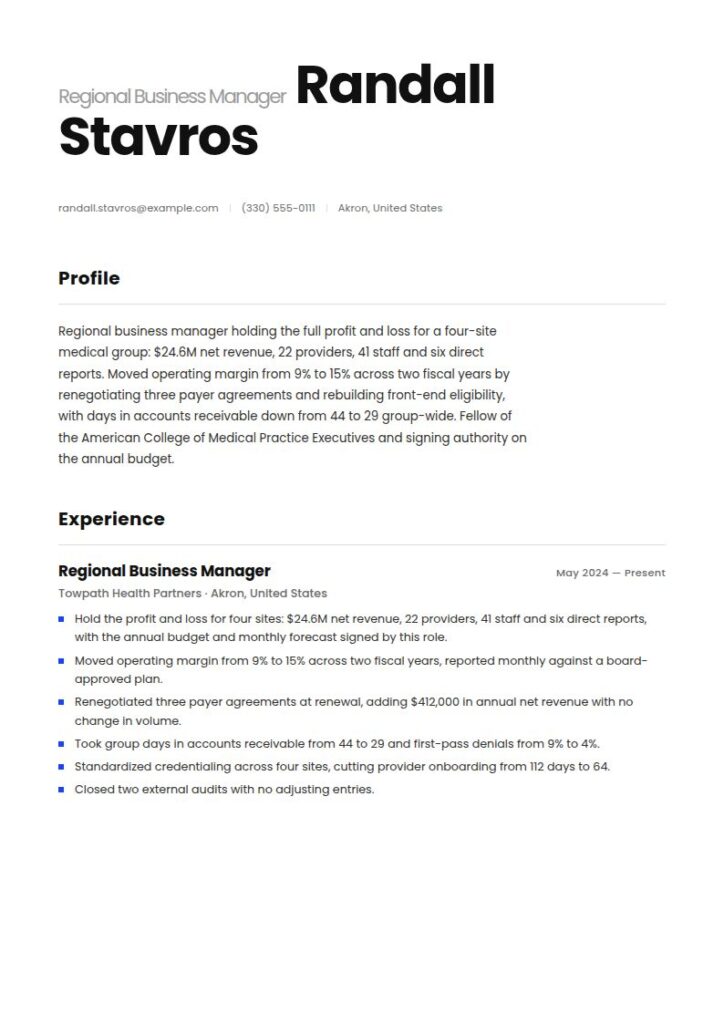 Business Manager Resume Examples & Templates
