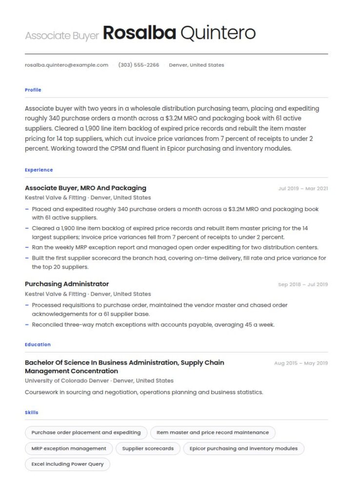 Buyer Resume Examples & Templates