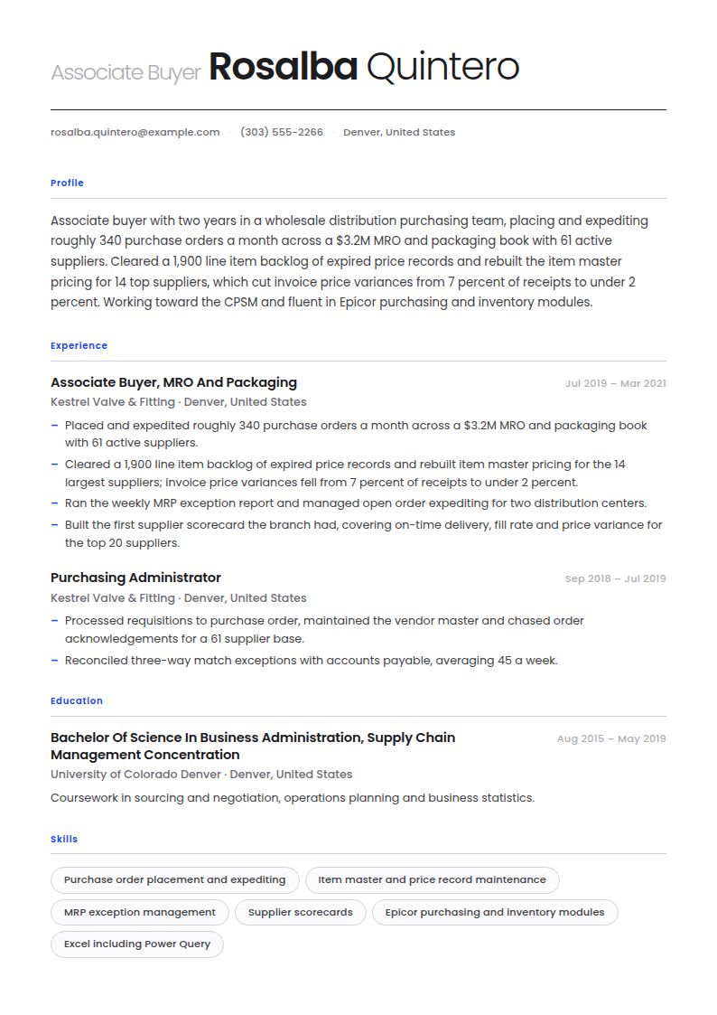 Buyer Resume Examples & Templates