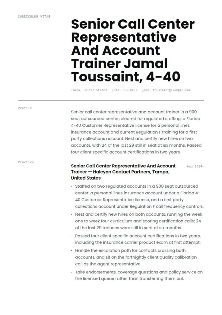 Call Center Resume Examples & Templates