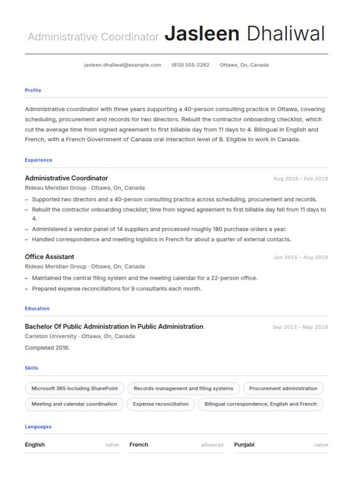 Canadian Resume Format Examples & Templates