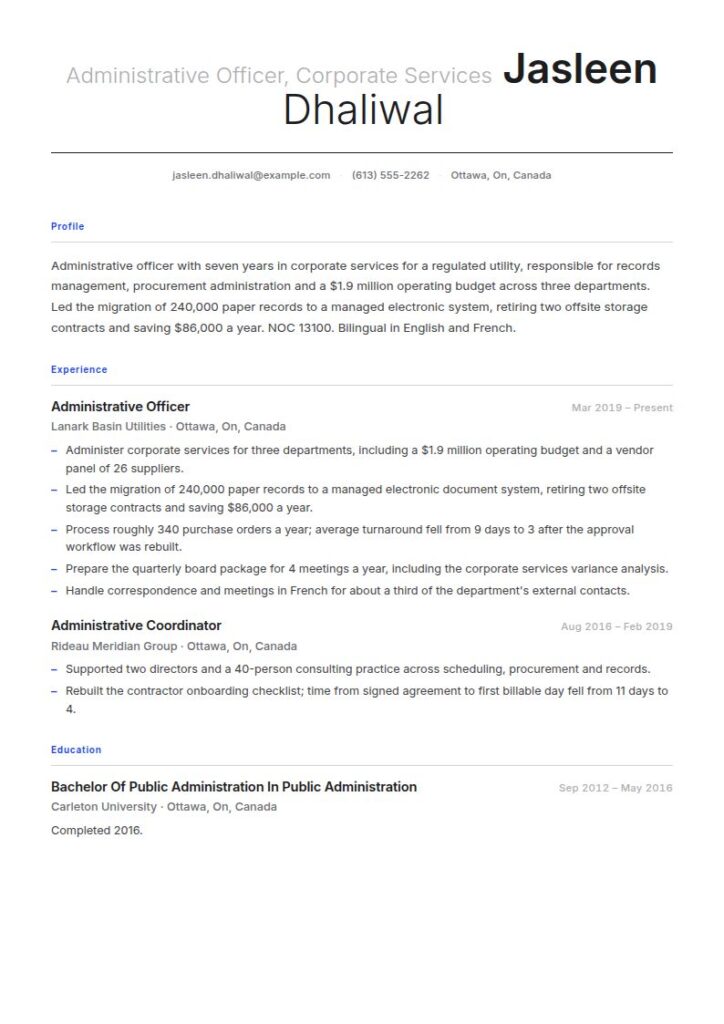 Canadian Resume Format Examples & Templates