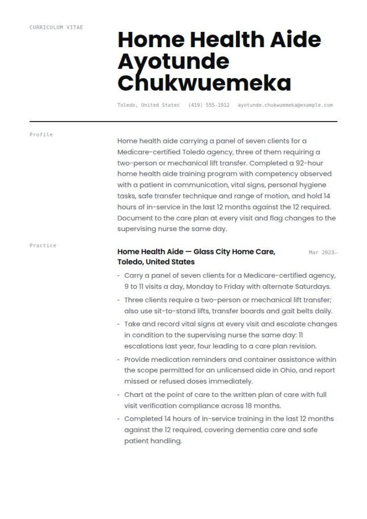 Caregiver Resume Examples & Templates