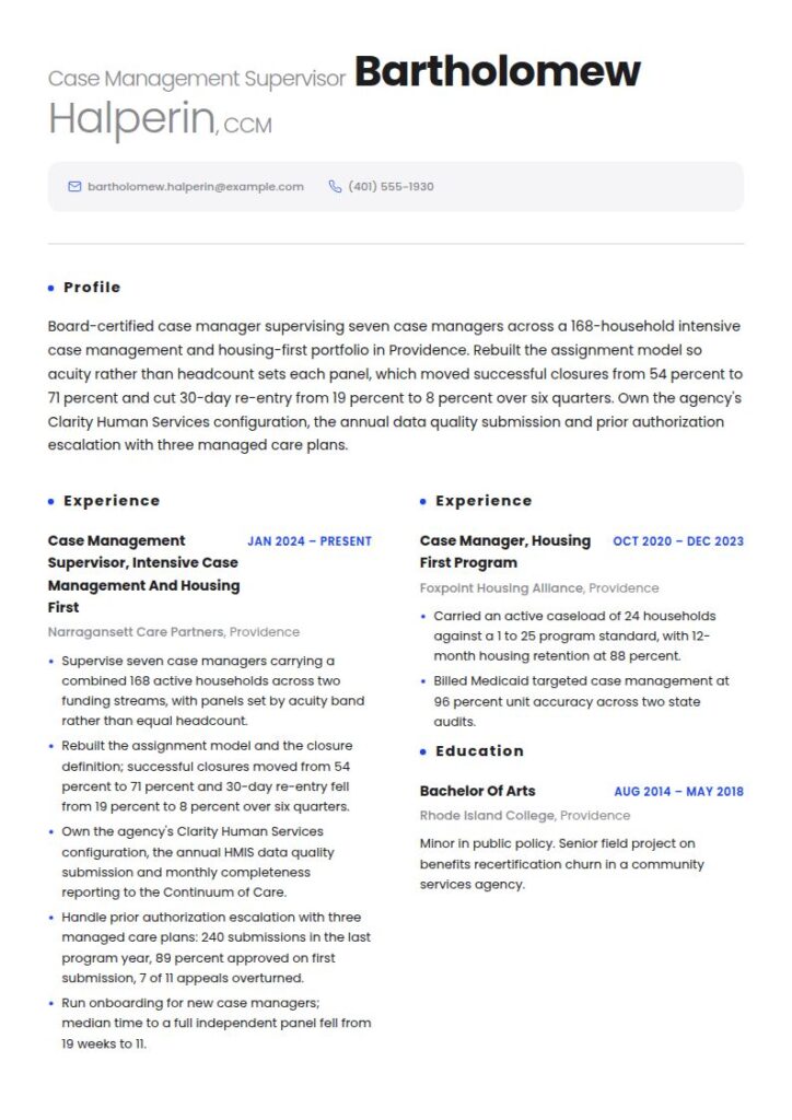 Case Manager Resume Examples & Templates