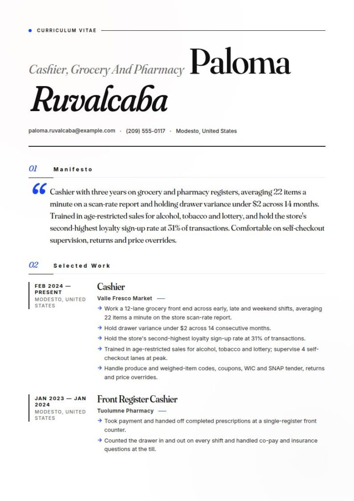 Cashier Resume Examples & Templates