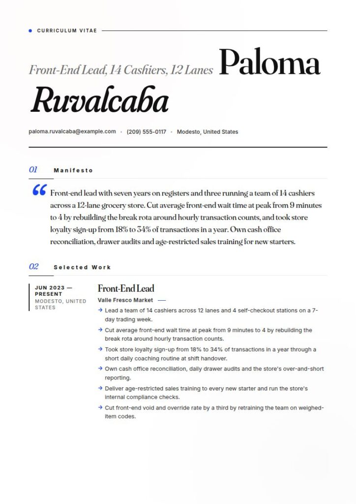 Cashier Resume Examples & Templates